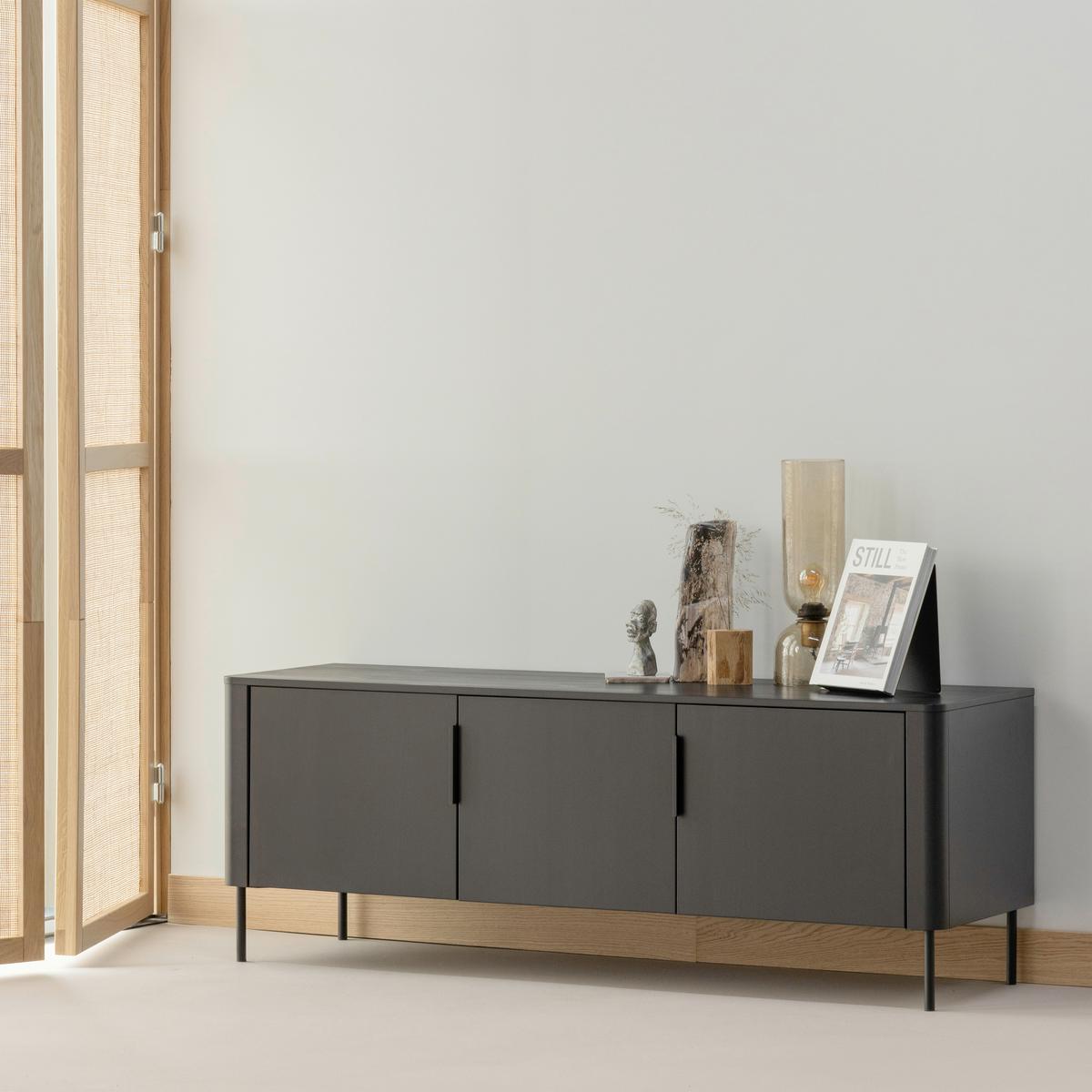 LOWBOARD Gunnar Schwarz B: 154cm - Schwarz, Design, Holz/Metall (154/56/44cm) - Livetastic