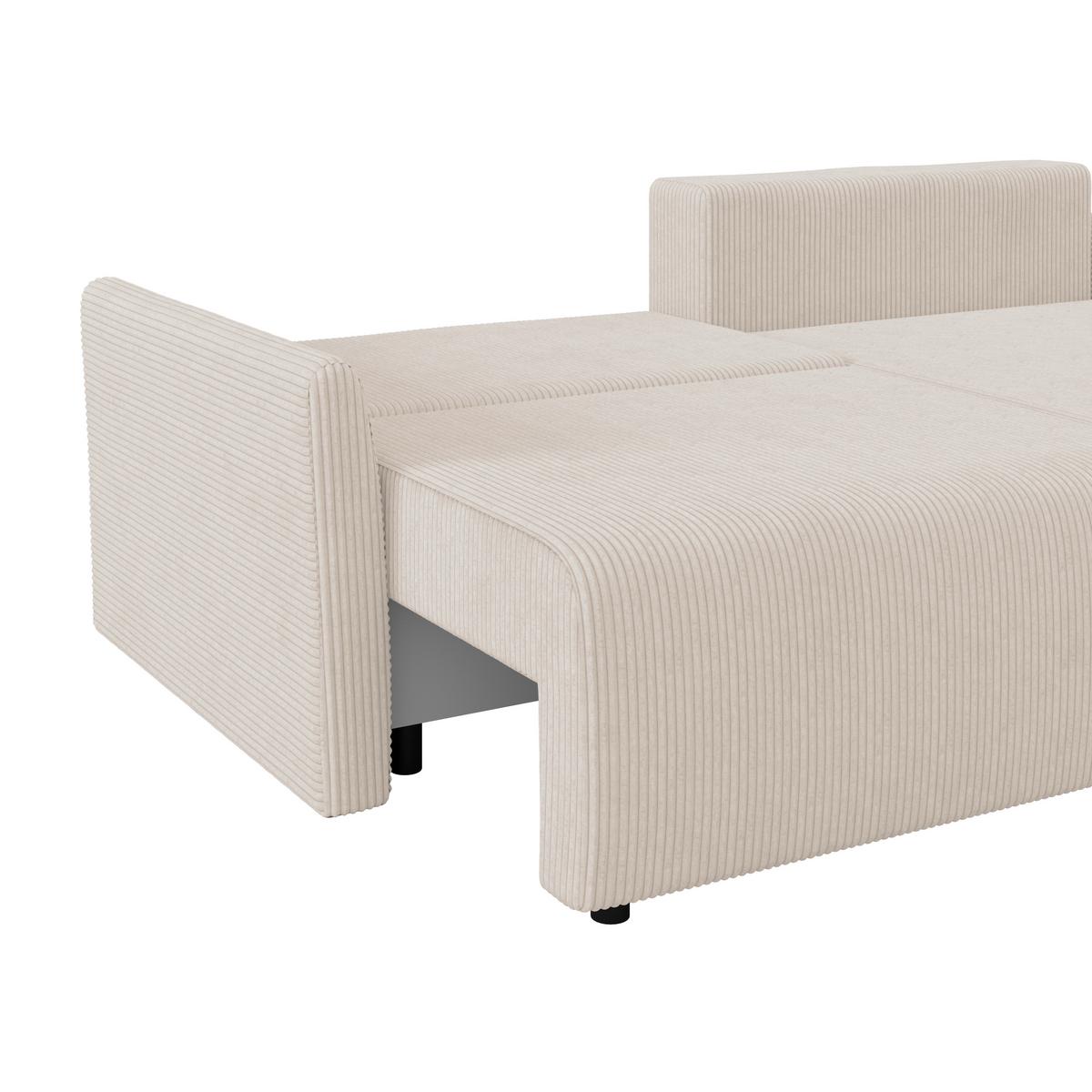 Sedežna Garnitura Sonos, Bež, Ležišče, Predal - črna/ekru, Moderno, tekstil (228/146cm)