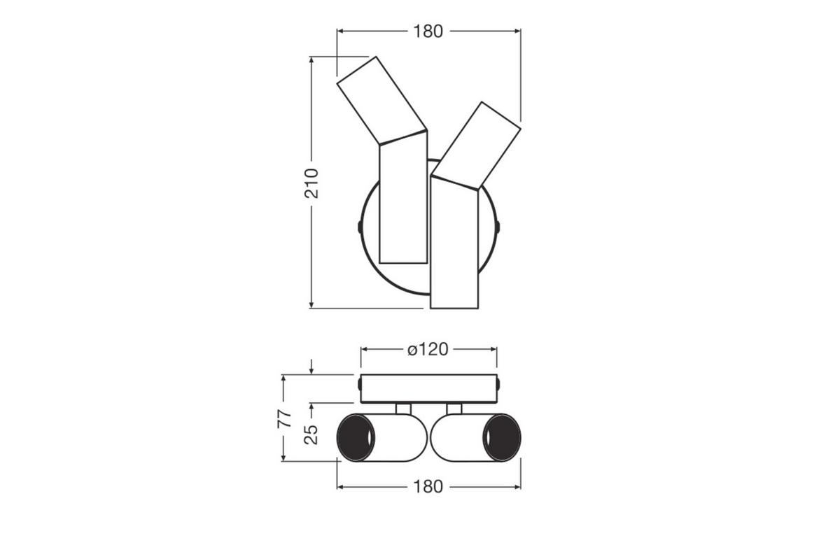KINKIET DECOR STRAW WALL 2XE27 - Design, metal (18/7.7/21cm) - Osram