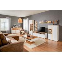 Vitrine Alamo in Eichefarben - Chromfarben/Eichefarben, MODERN, Holzwerkstoff/Metall (60/201/37cm) - Based