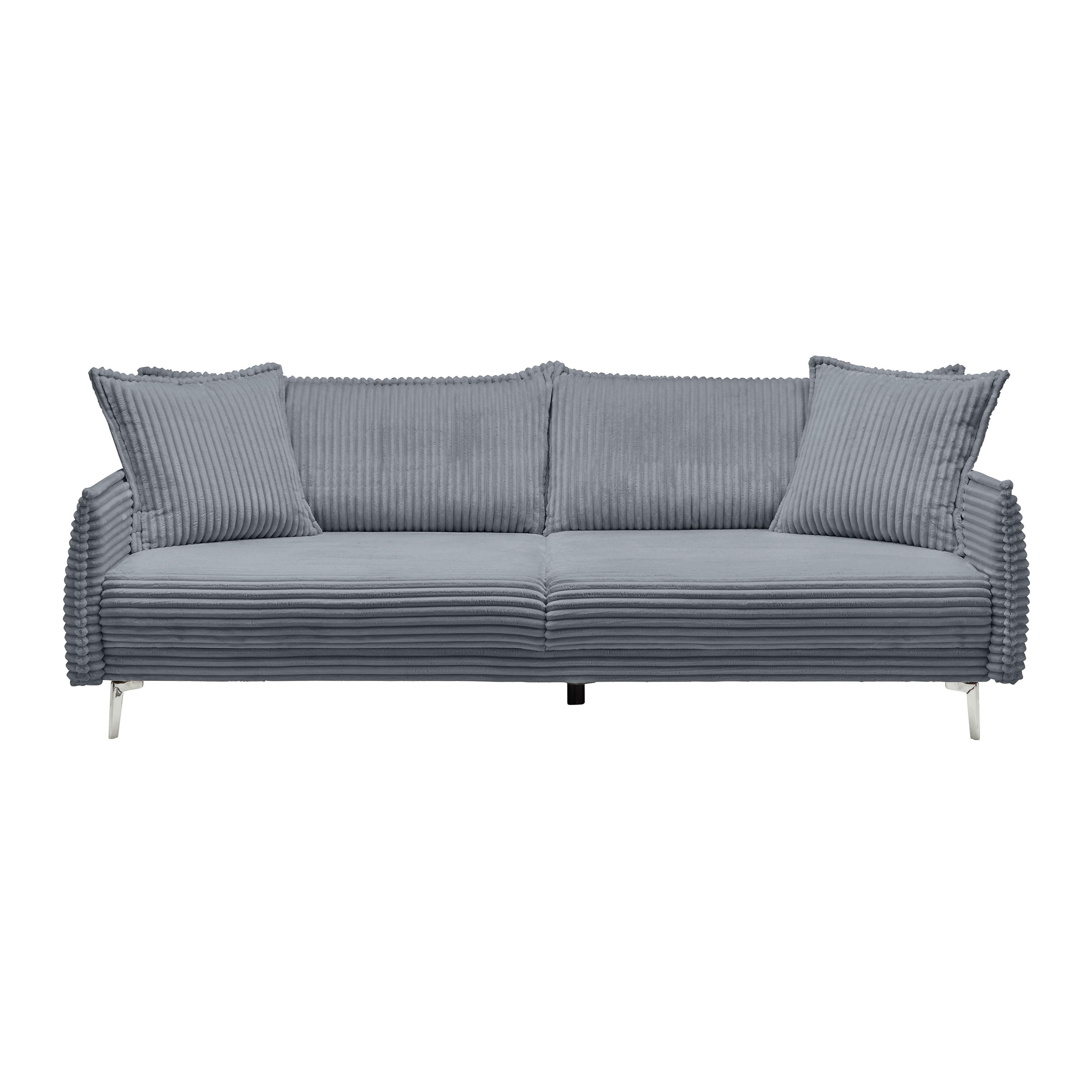 Bigsofa Kiss Dunkelgrau - Chromfarben/Dunkelgrau, MODERN, Holz/Metall (241/90/117cm) - Mömax