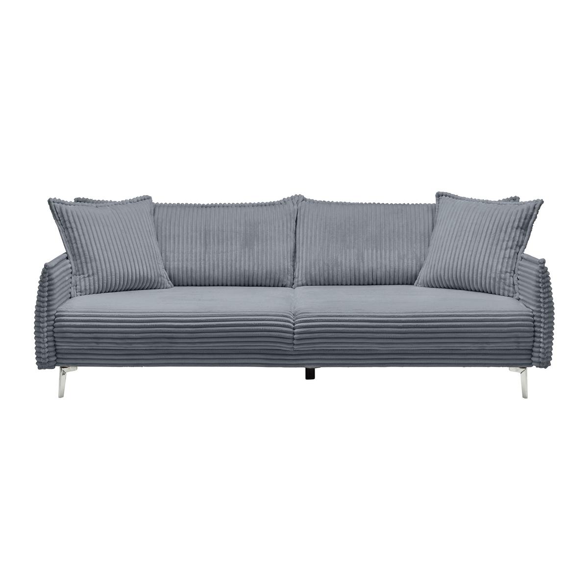 Mega Sofa Kiss - tamno siva/boje kroma, Moderno, drvo/metal (241/90/117cm) - Mömax