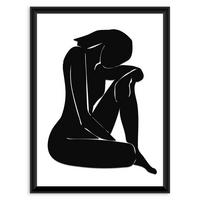 Kép Nero - fekete/fehér, faalapú anyag/papír (30/40cm) - Modern Living