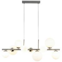 Hängeleuchte Bulbi Weiß/Nickelfarben max. 10 Watt - Weiß/Nickelfarben, MODERN, Glas/Kunststoff (90/30/120cm) - Mömax