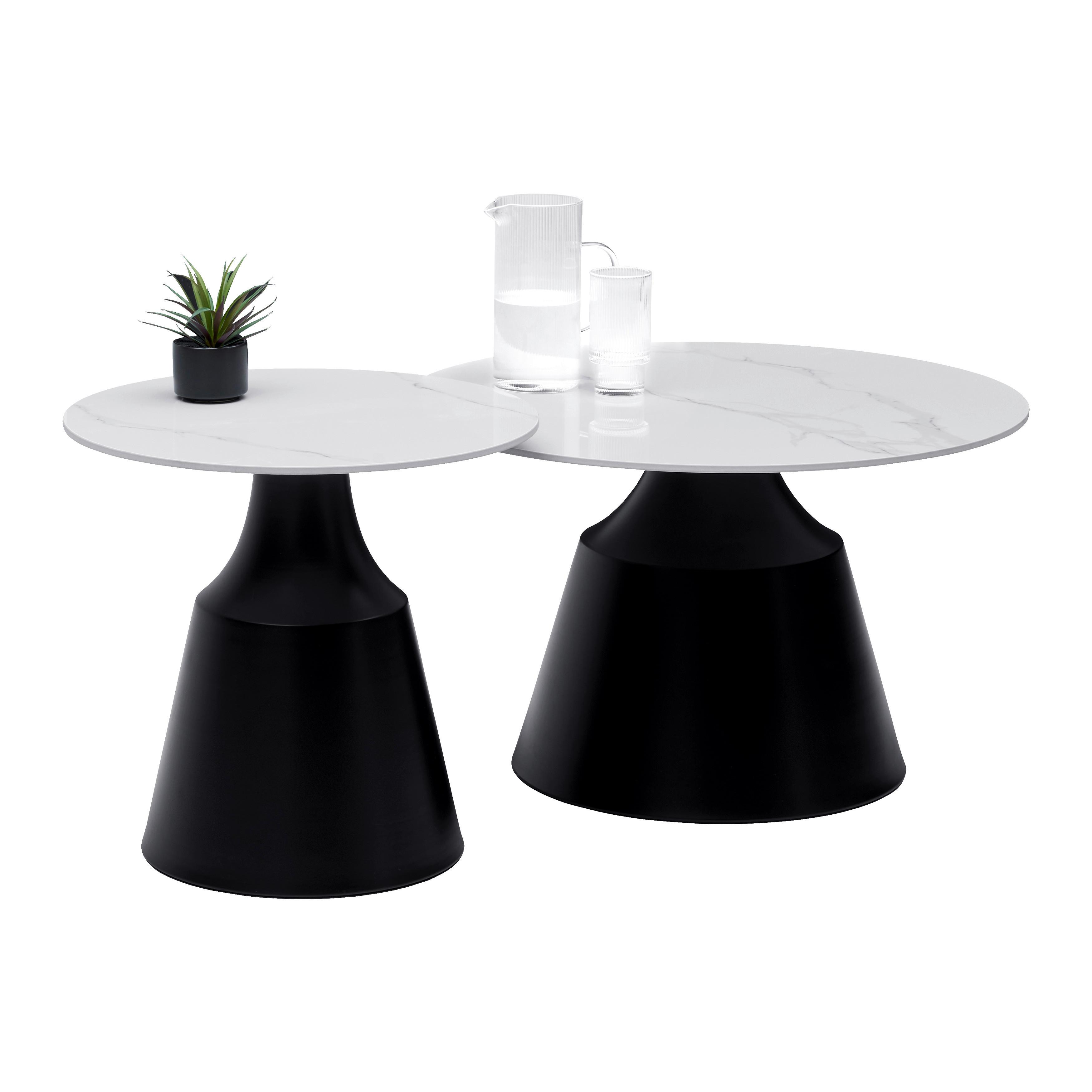 SOFFBORD NOAH - vit/svart, Modern, metall/keramik (70/50/70/50/43/48cm) - Mömax