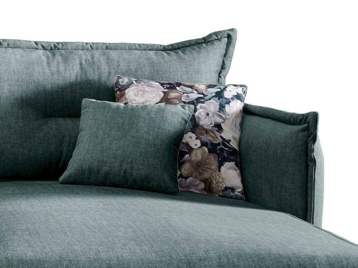 Wohnlandschaft Lava Hellblau Velours - Türkis/Schwarz, MODERN, Textil/Metall (255/180cm) - Livetastic