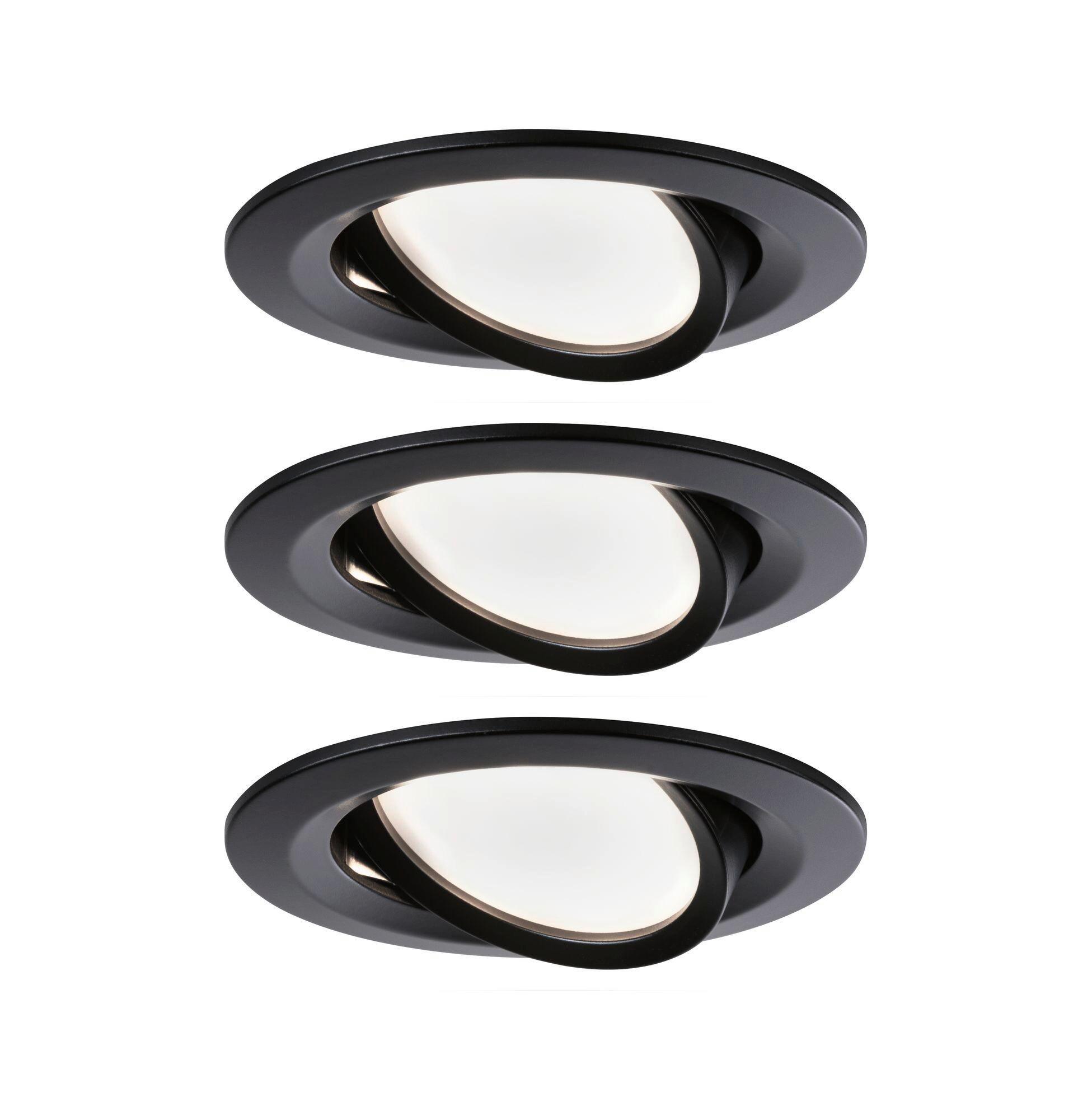 Deckenleuchte Nova max. 6,5 Watt, 3-teilig - Schwarz, Basics, Metall (8,4cm) - Paulmann