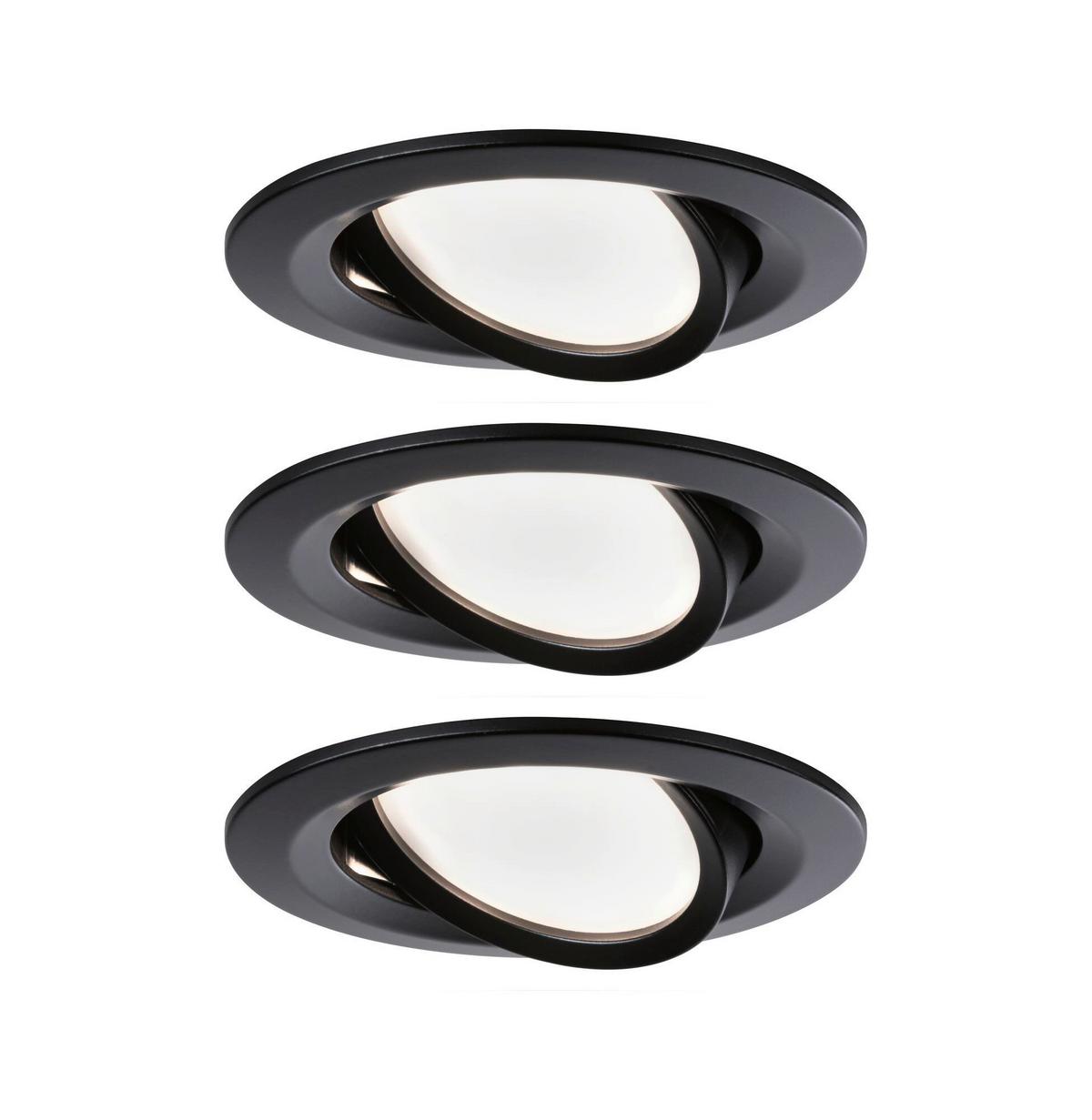 Deckenleuchte Nova max. 6,5 Watt, 3-teilig - Schwarz, Basics, Metall (8,4cm) - Paulmann