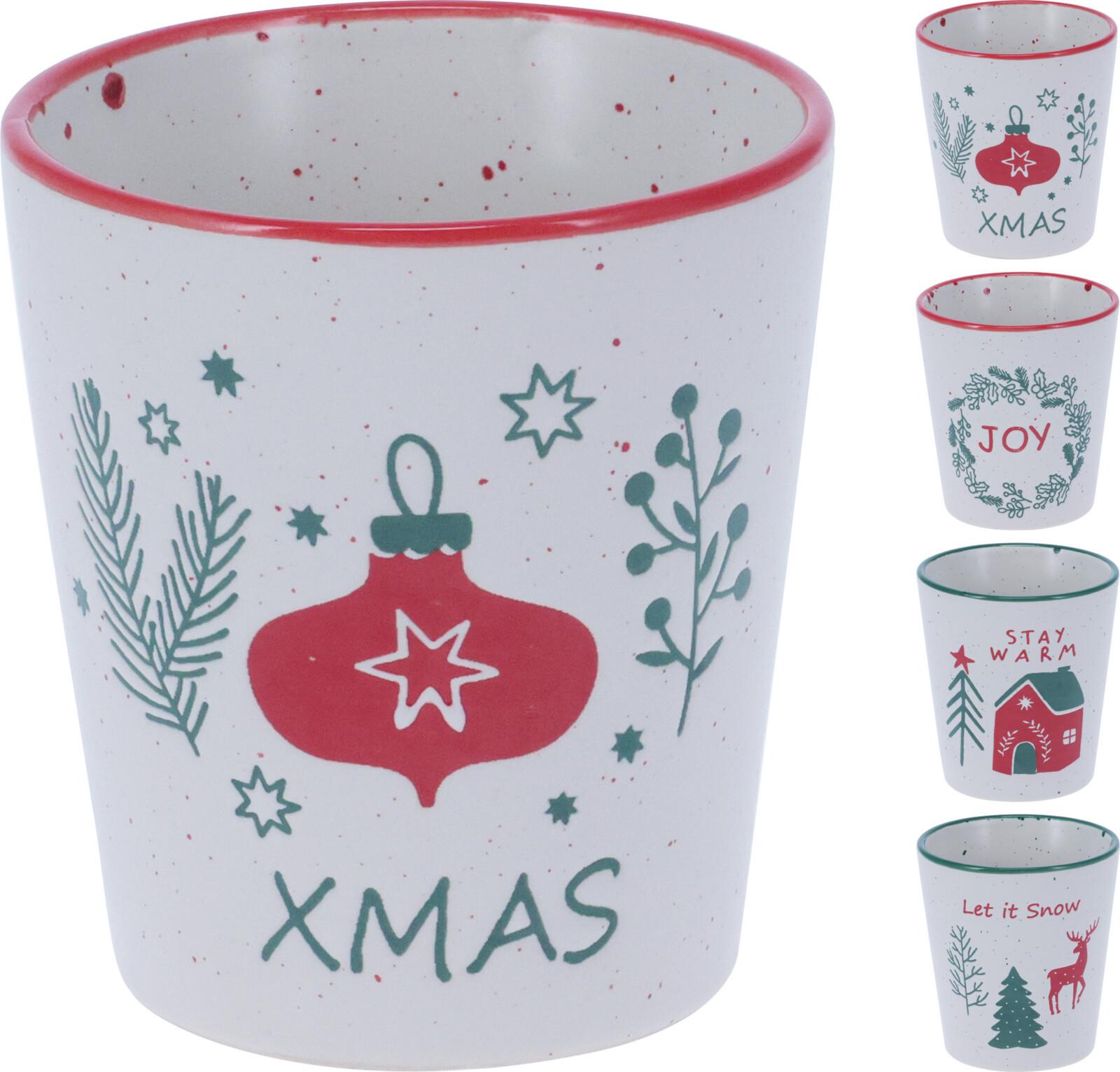 Ceașcă cca. 200 ml Blis - alb/verde, Basics, ceramică (7,5/8,5cm)
