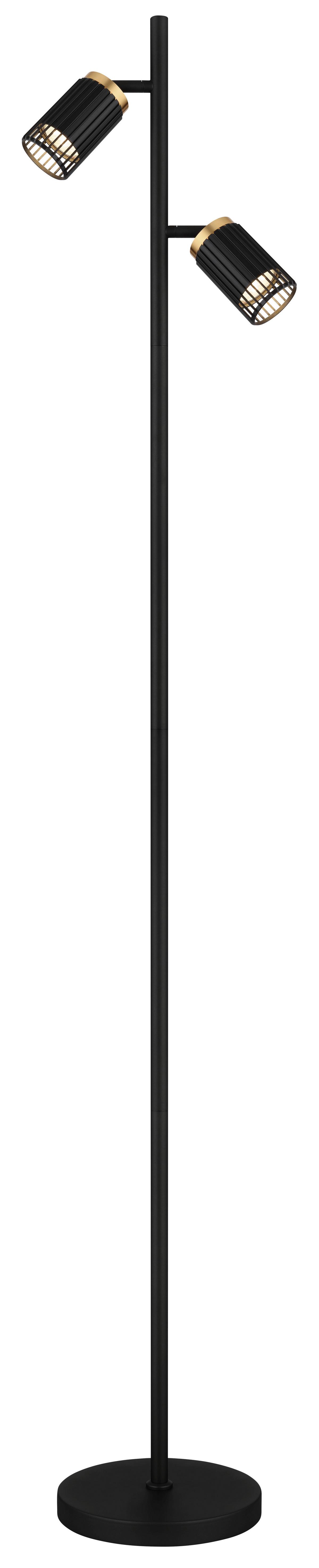 STEHLEUCHTE 57906S KORBEN - Goldfarben/Schwarz, Design, Kunststoff/Metall (27,5/22/158cm) - Globo