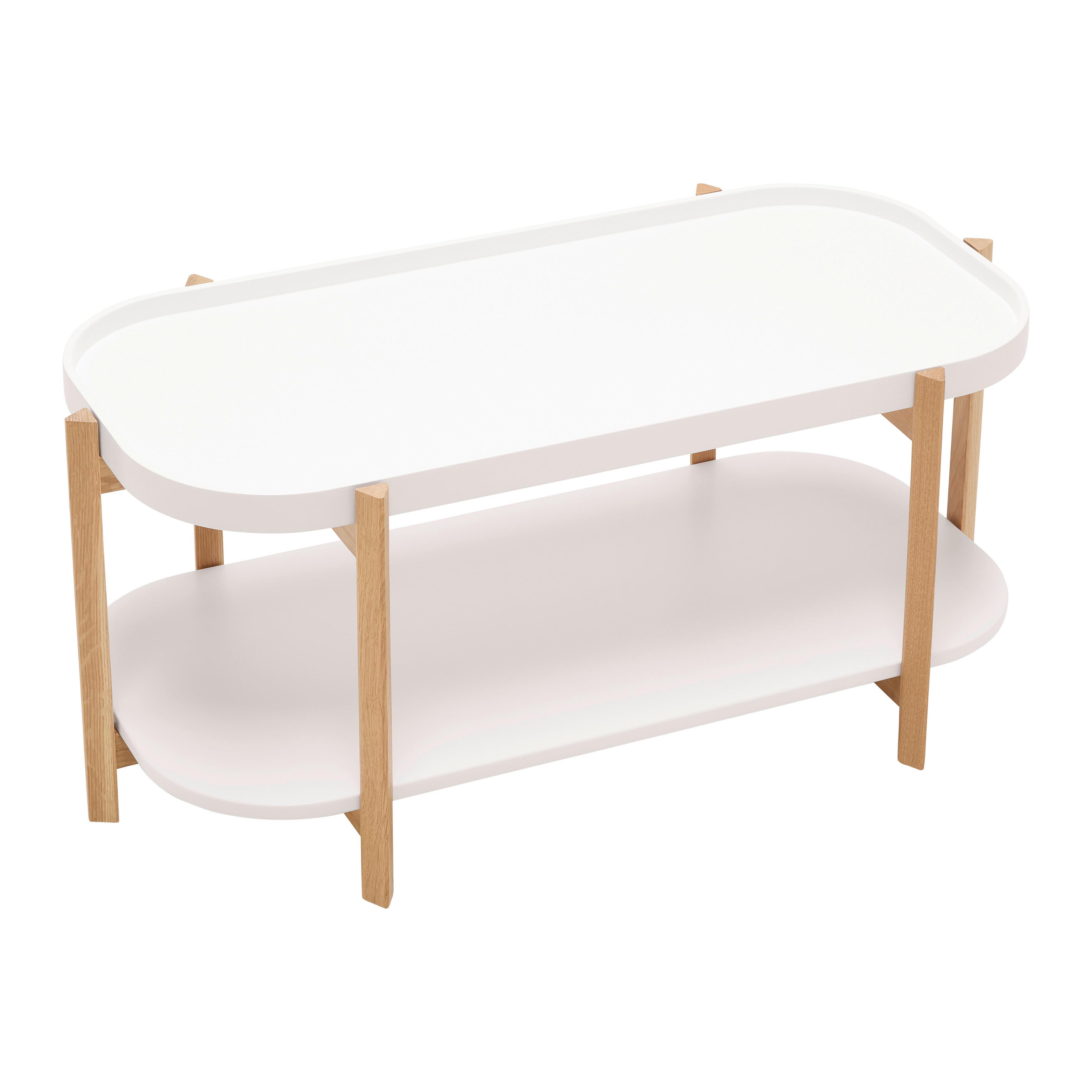 SOFFBORD STRUT - vit/naturfärgad, Modern, trämaterial/trä (100/50/45cm) - Mömax