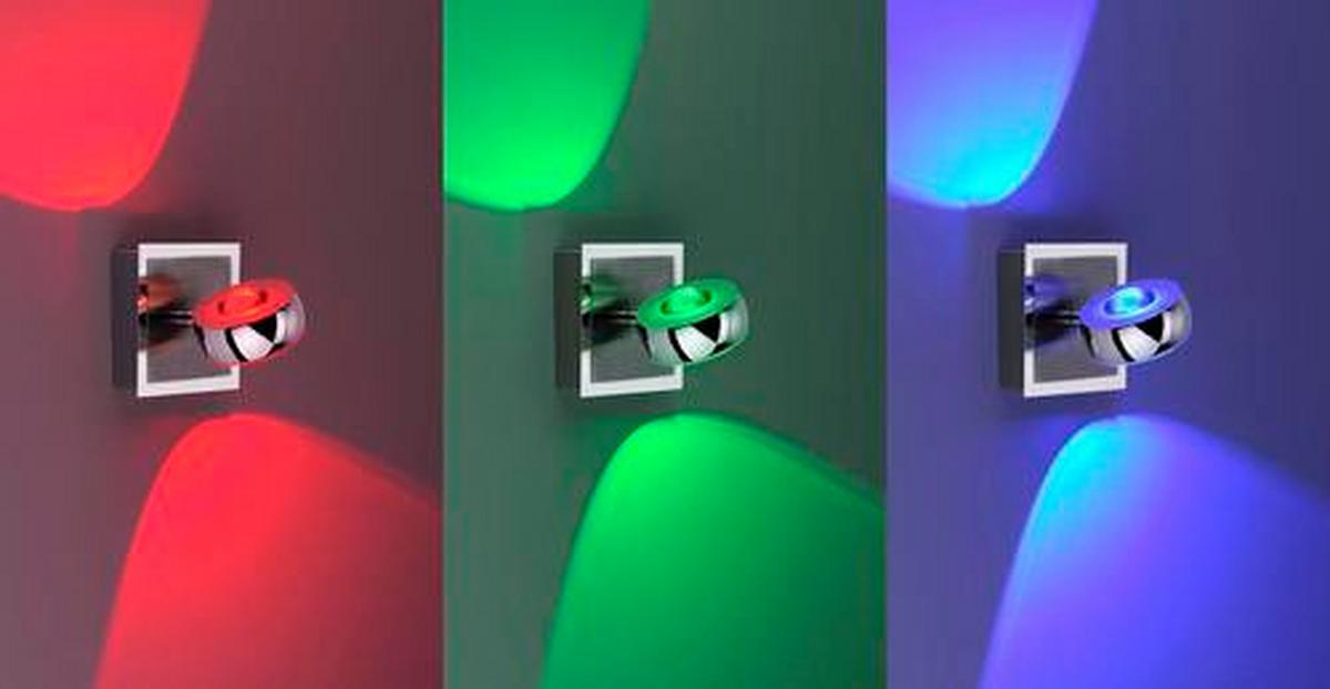 LED-Wandleuchte Lolasmart-Opti Silberfarben max. 6 Watt - Silberfarben, Design, Kunststoff/Metall (12/12/14cm)