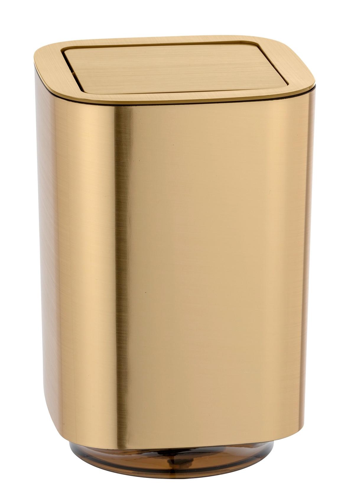 Coș de gunoi pentru cosmetice Auron - auriu, Basics, plastic (17,2/25,5/17,2cm) - Wenko