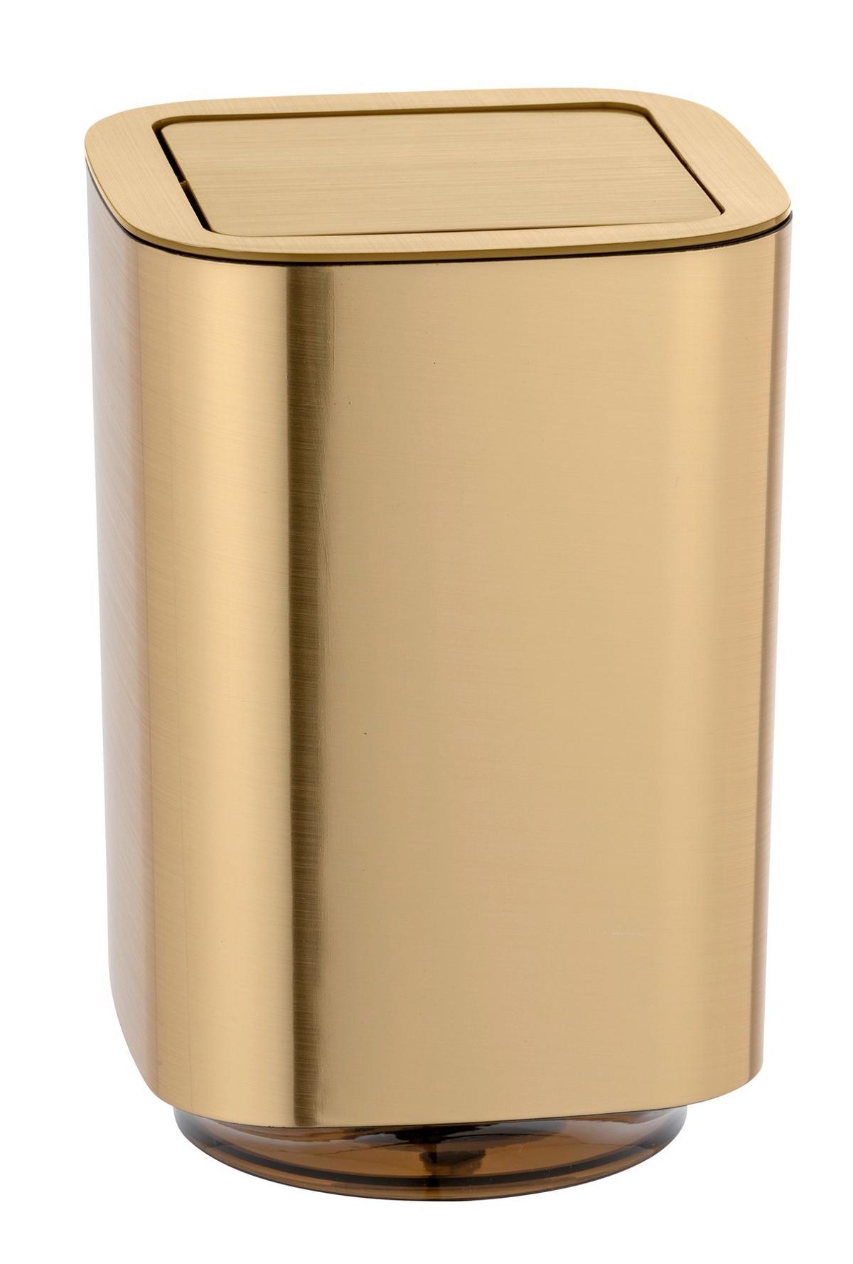 Coș de gunoi pentru cosmetice Auron - auriu, Basics, plastic (17,2/25,5/17,2cm) - Wenko