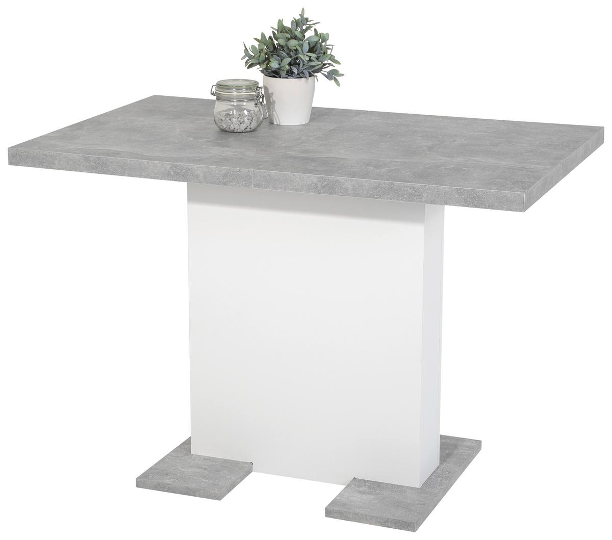 Kihúzható Asztal Britt - világosszürke/fehér, Modern, faalapú anyag (110-150/69/76cm) - Mömax