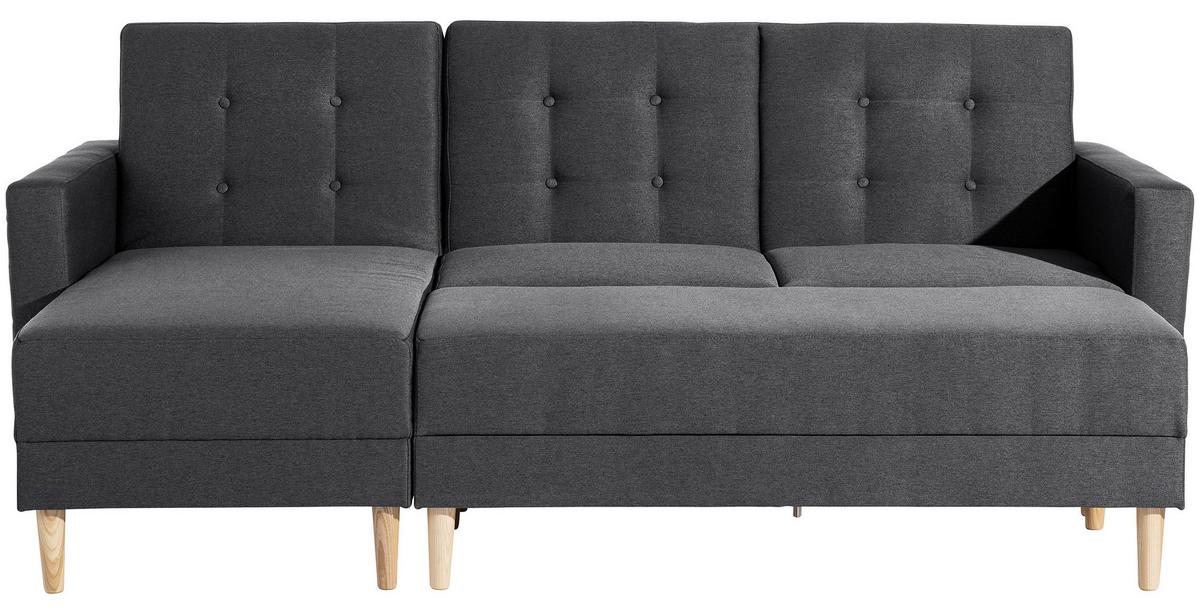 ECKSCHLAFSOFA EASY RELAX - Eschefarben/Graphitfarben, MODERN, Holz/Textil (223/152cm) - Max Winzer