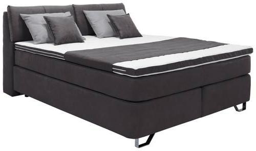 Boxspringbett Tabea Schwarz ca. 180x200cm - Schwarz/Alufarben, KONVENTIONELL, Karton/Naturmaterialien (180/200cm) - Mömax