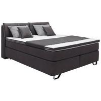 Boxspringbett Tabea Schwarz ca. 160x200cm - Schwarz/Alufarben, KONVENTIONELL, Karton/Naturmaterialien (160/200cm) - Mömax
