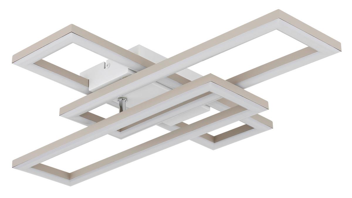 Led Stropna Svjetiljka Wilton - bijela/boje pijeska, Design, plastika (55/40/7,5cm) - Globo