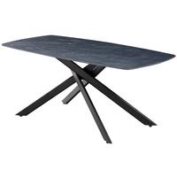 Masa ROYAL - negru, Modern, metal/piatră (140/75/80cm) - Premium Living