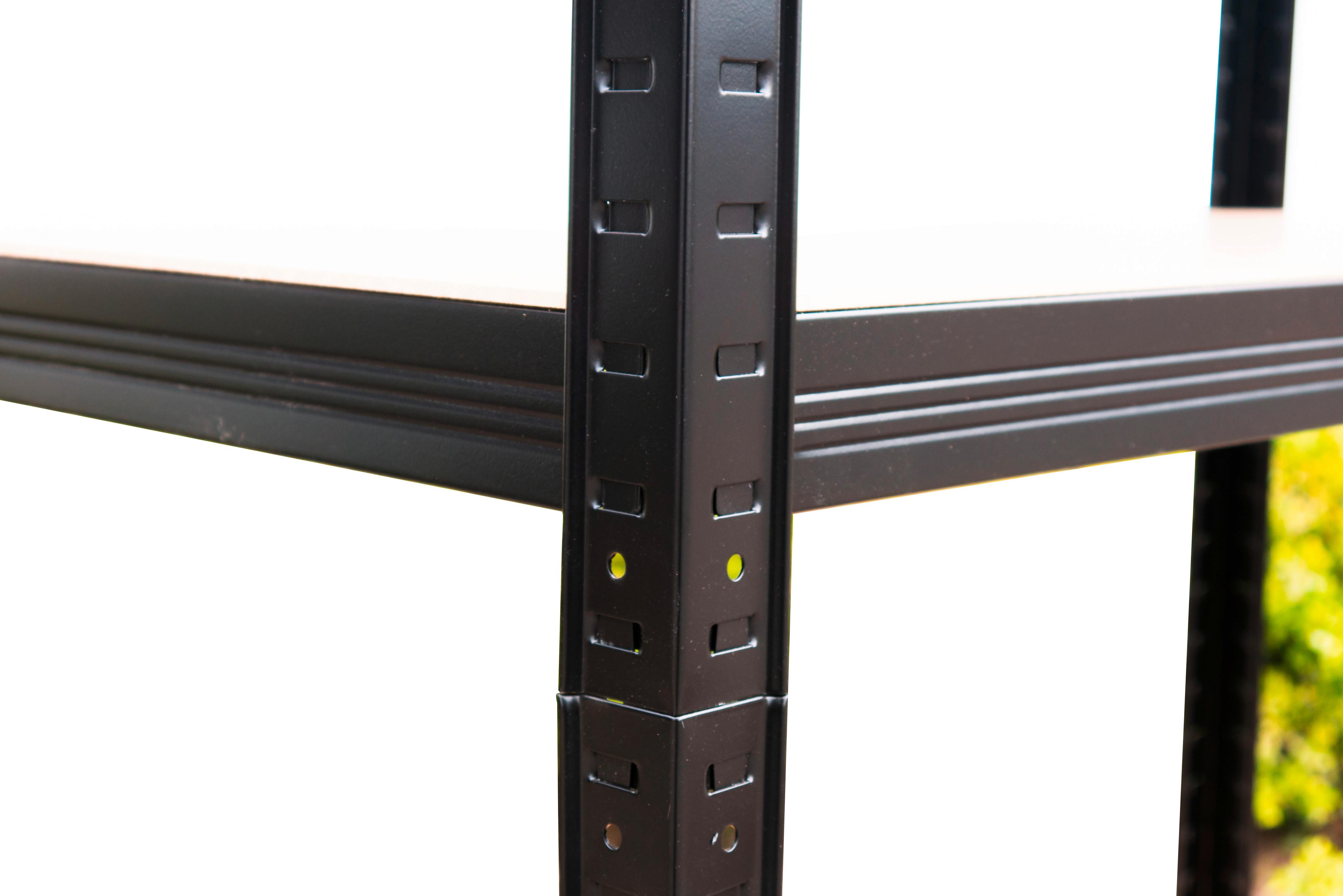 REGAŁ CIĘŻKIEGO SKŁADOWANIA SCHWERLASTREGAL 14738 - kolor naturalny/czarny, Konventionell, materiał drewnopochodny/metal (75/175/30cm) - Xora