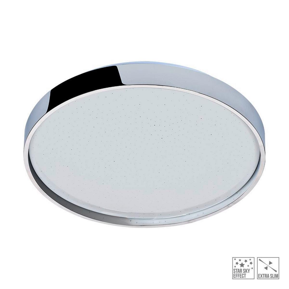 Led Mennyezeti Lámpa Swimm - krómszínű/fehér, műanyag/fém (33,5cm)