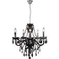 Lustră Lustră "isabella" - gri închis/culoare crom, Romantik / Landhaus, plastic/metal (149cm) - Modern Living