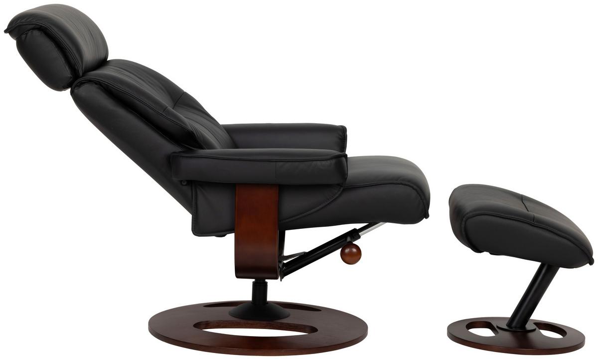 Počivalnik Calm, Črna - črna/barva oreha, Basics, kovina/tekstil (76/106/90cm) - Livetastic