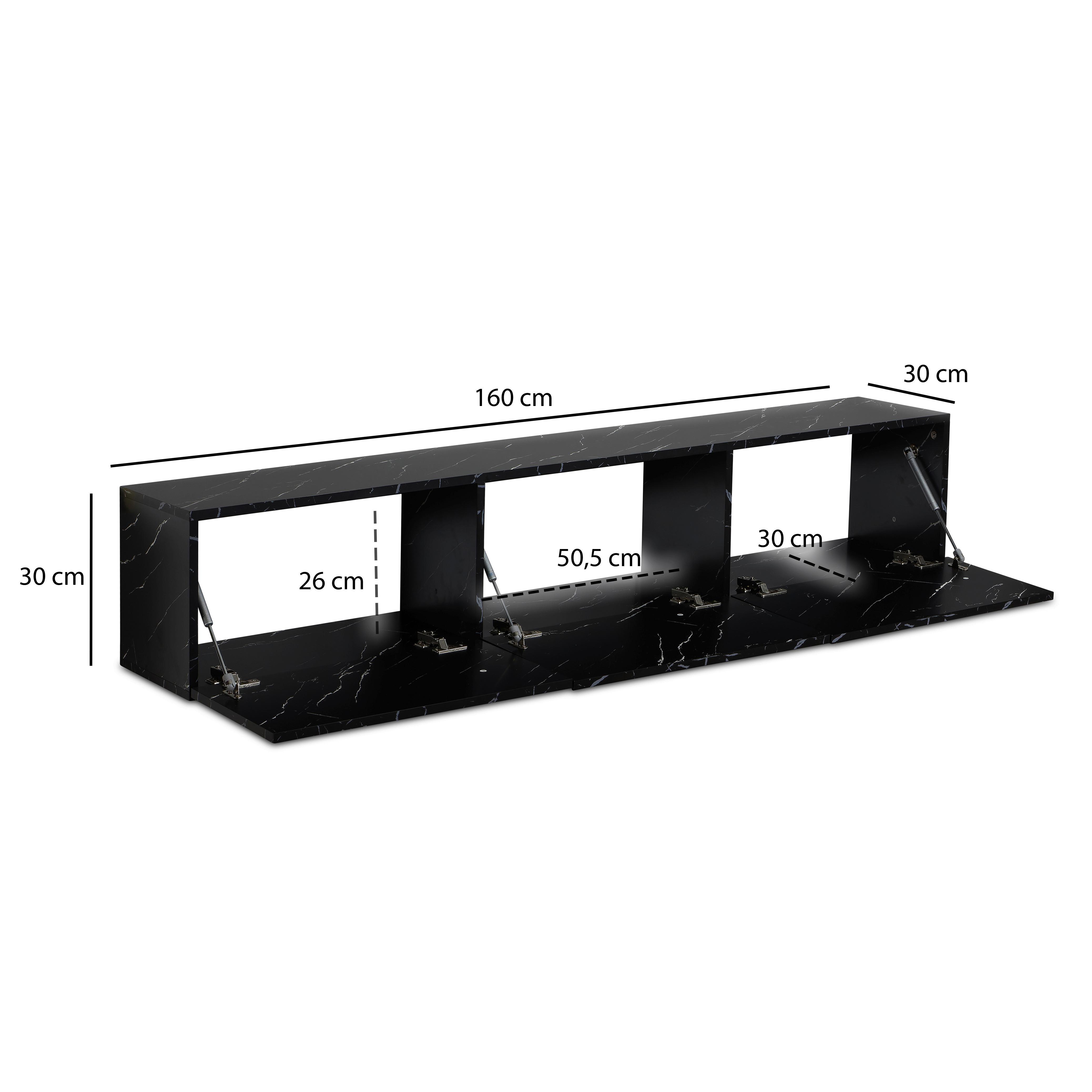 LOWBOARD WL6.865 - Schwarz, Design, Holzwerkstoff (160/30/30cm) - MID.YOU