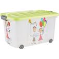 Aufbewahrungsbox Kiddys in Grün/transparent - Transparent/Grün, Kunststoff (60/38/32cm)