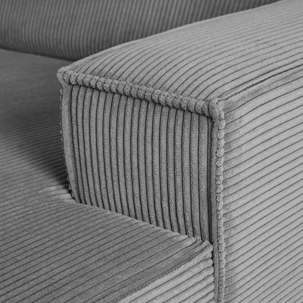 Wohnlandschaft Loft in Hellgrau - Hellgrau/Schwarz, Modern, Kunststoff/Textil (265/75/172cm) - Mömax