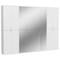 Drehtürenschrank Projekt X ca. 244x193 cm Weiß - Chromfarben/Weiß Hochglanz, MODERN, Glas/Holzwerkstoff (244/193/34cm) - MID.YOU