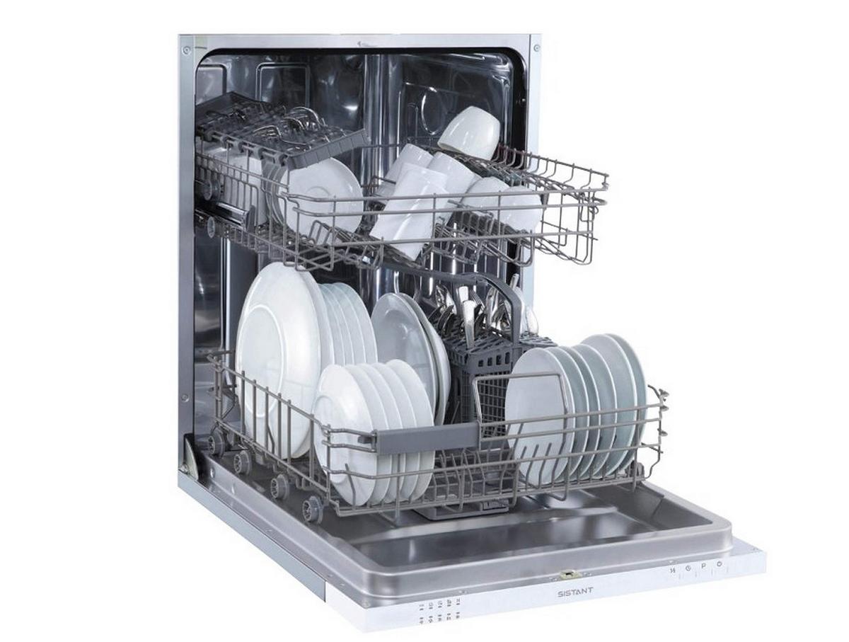 Geschirrspüler Sistant Weiß - Weiß, Natur, Metall (59,8/81,5-86,5/55cm) - Sistant