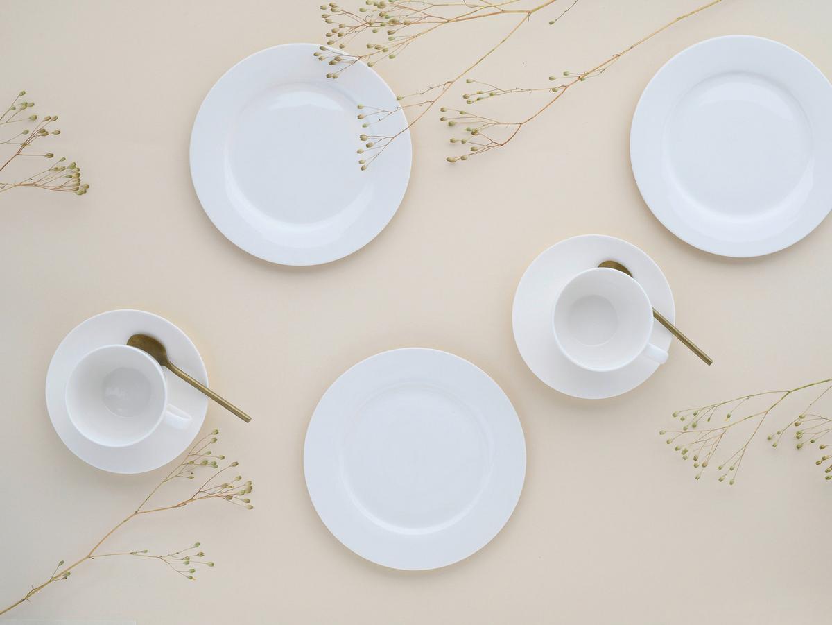 Kavni Servis Fleur Royal, 18-Delni - krem barve, Basics, keramika - Creatable