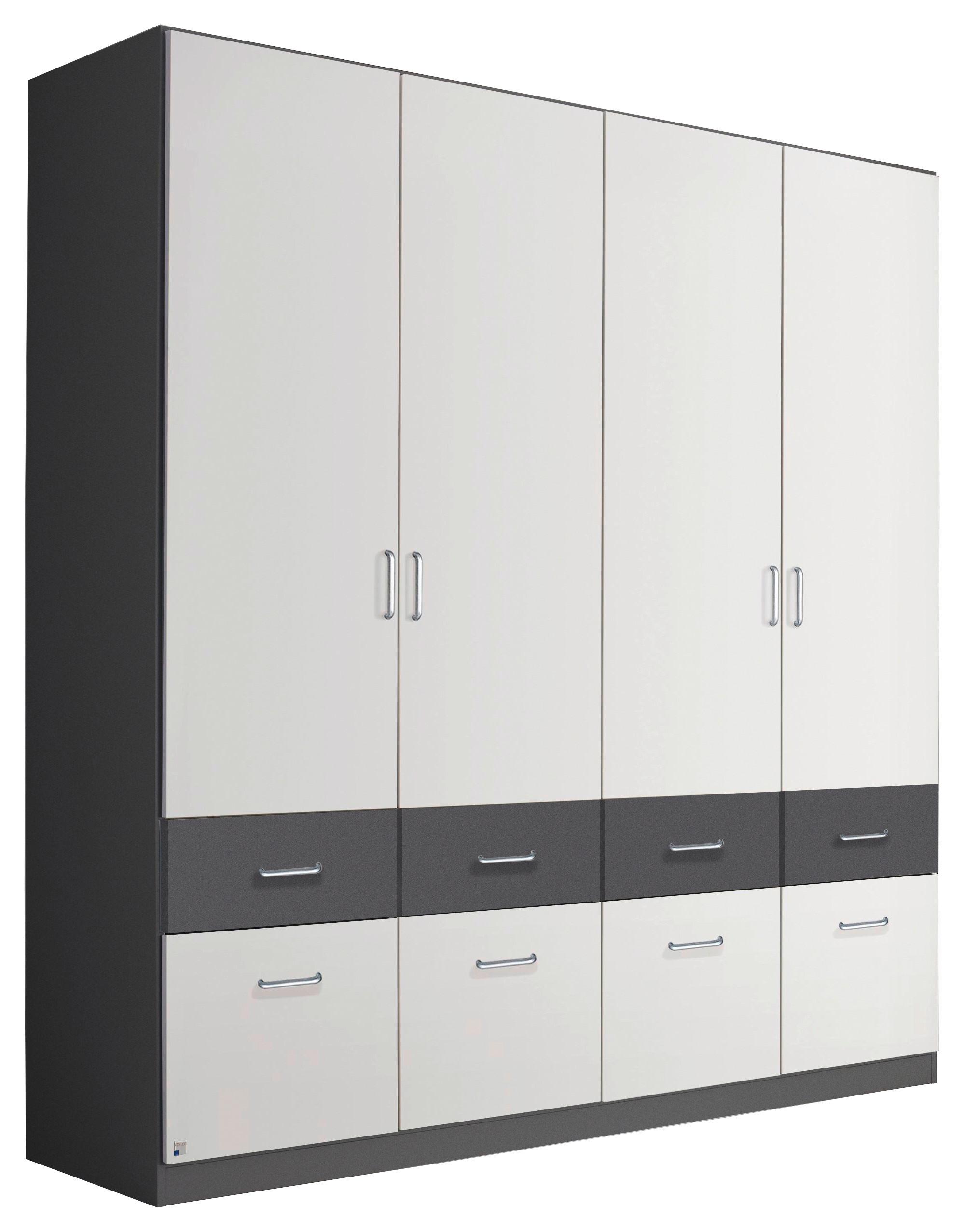 Ormar S Klasičnim Vratima Aalen - bijela/siva, drvni materijal/plastika (181/197/54cm) - Modern Living