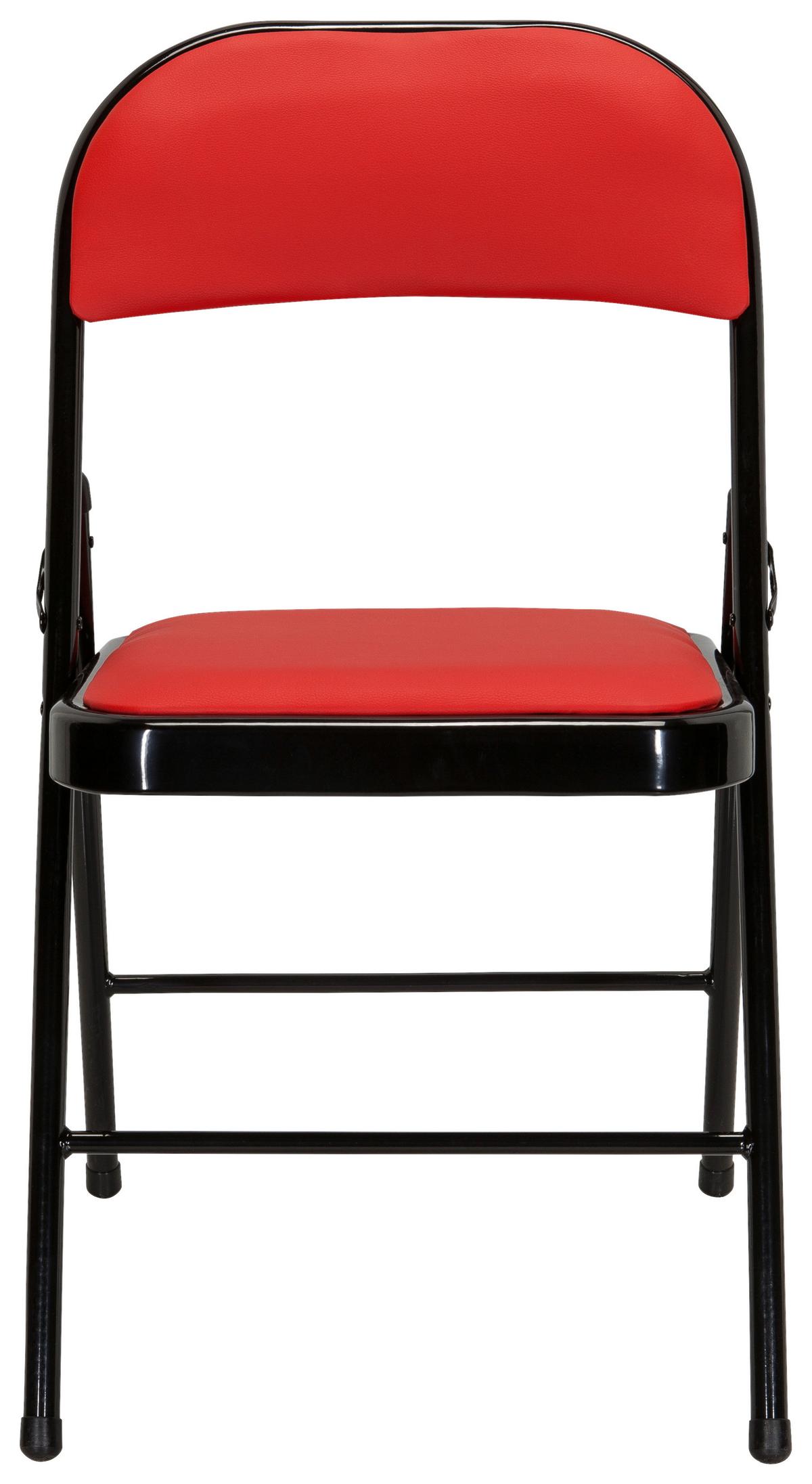 Zložljiv Stol Tudela Pu, Rdeča - rdeča/črna, Basics, kovina/tekstil (44/80/49cm) - MID.YOU