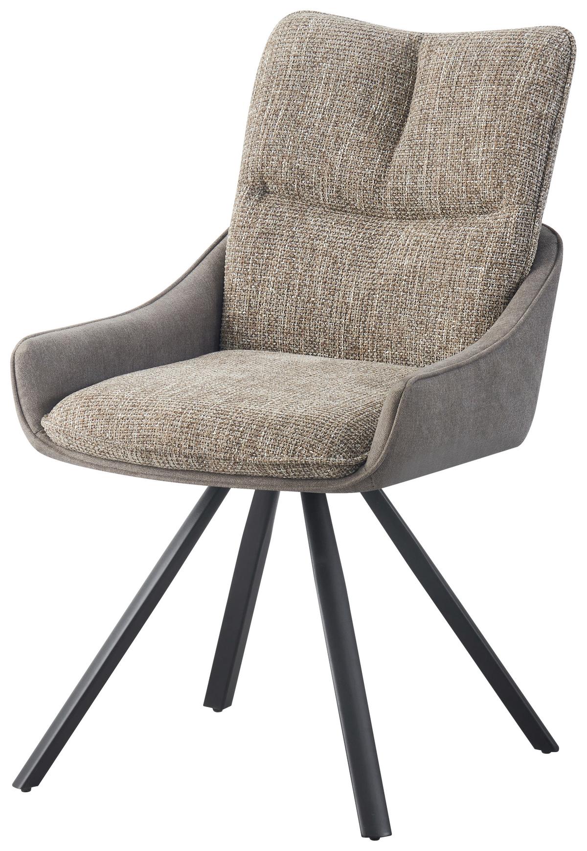 Scaun TESSA - negru/maro deschis, Modern, lemn/metal (55/92/63cm) - Premium Living