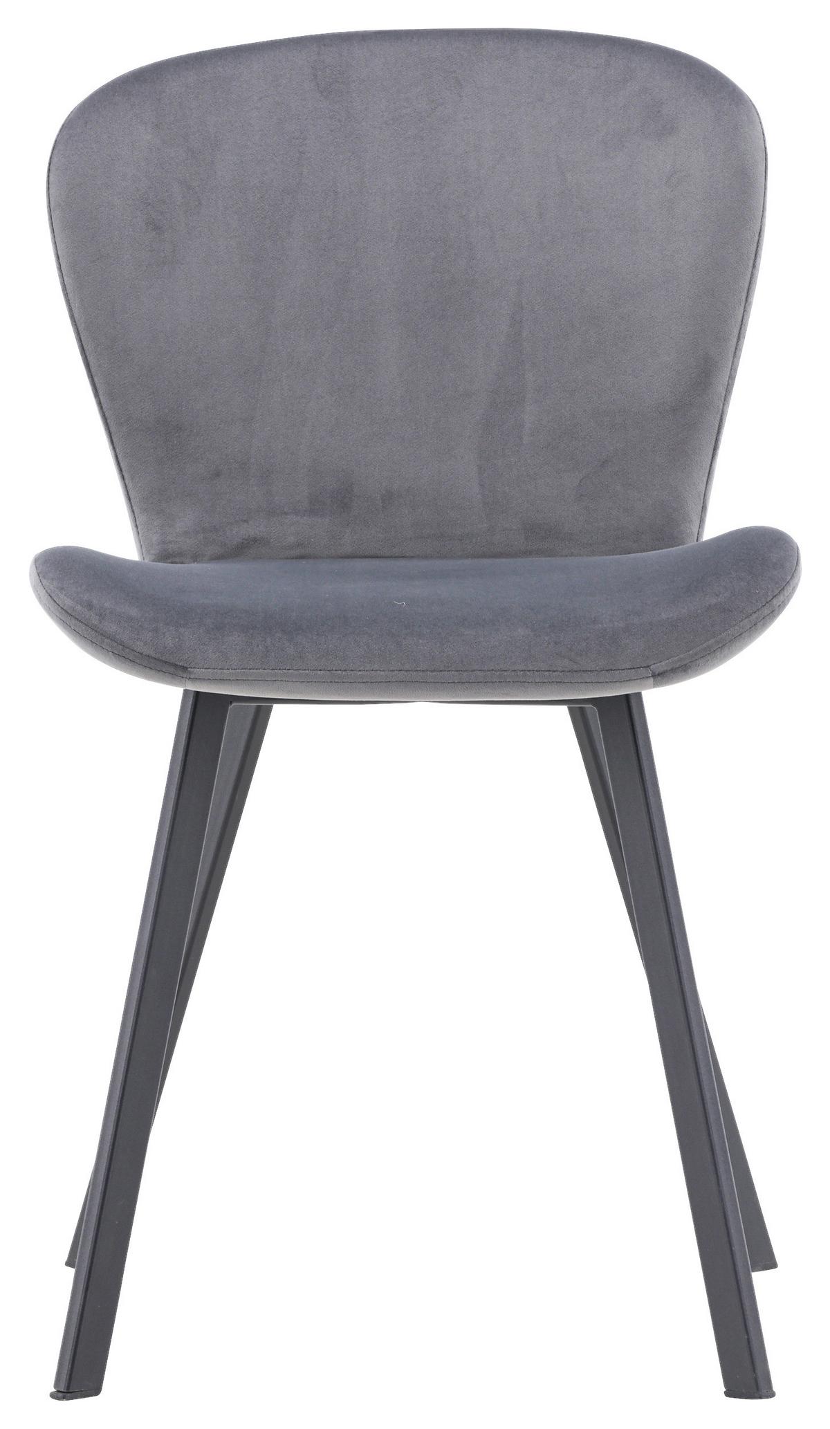 STUHL-SET LILJA - Schwarz/Grau, Design, Textil/Metall (48/80/50cm) - Livetastic