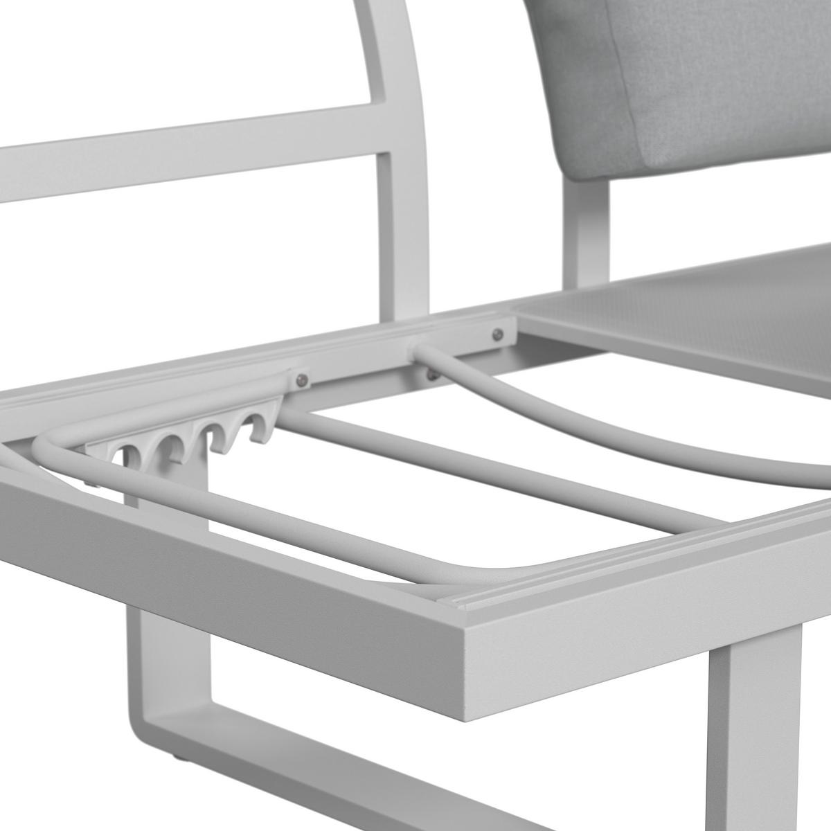 Dining-Loungeset Leandra Hellg Outdoorstoff/Metall/Polywood - Dunkelgrau/Hellgrau, MODERN, Kunststoff/Textil - Bessagi Garden