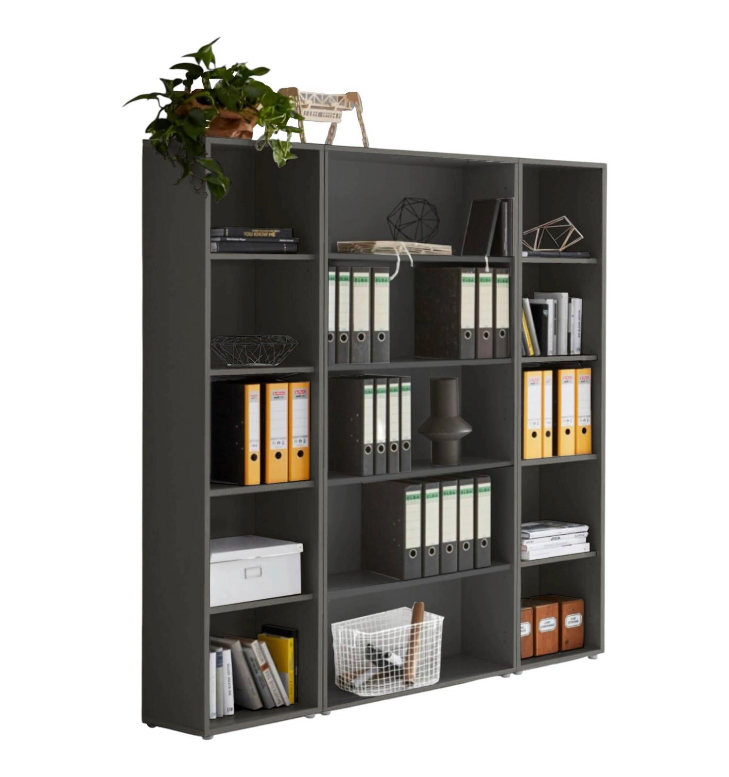 REGALSET OFFICE EDITION - RW SET 3 - Anthrazit, MODERN, Holzwerkstoff (172,6/185,6/33cm) - MID.YOU