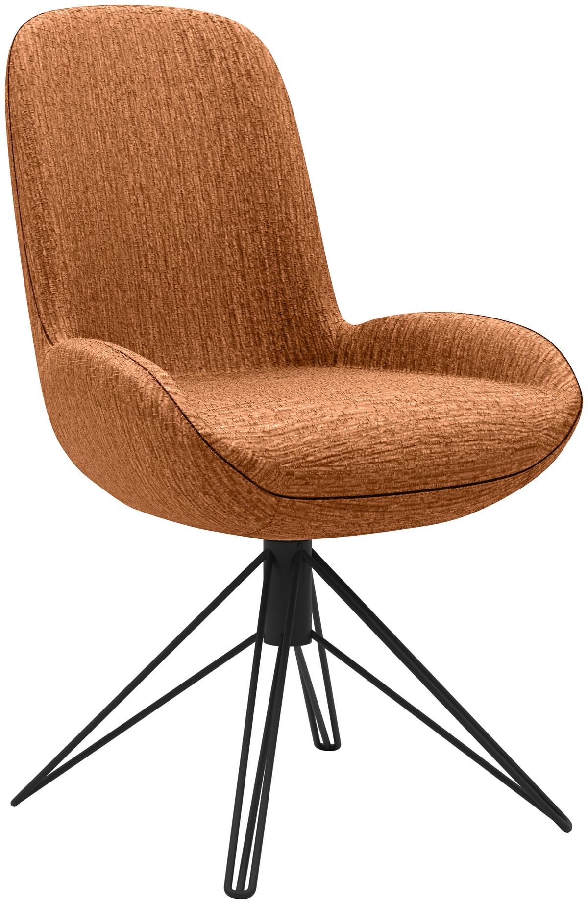 KRZESŁO HELVIN -MR- - czarny/kolor miedziany, Design, metal/tkanina (55/90,5/62cm) - Musterring