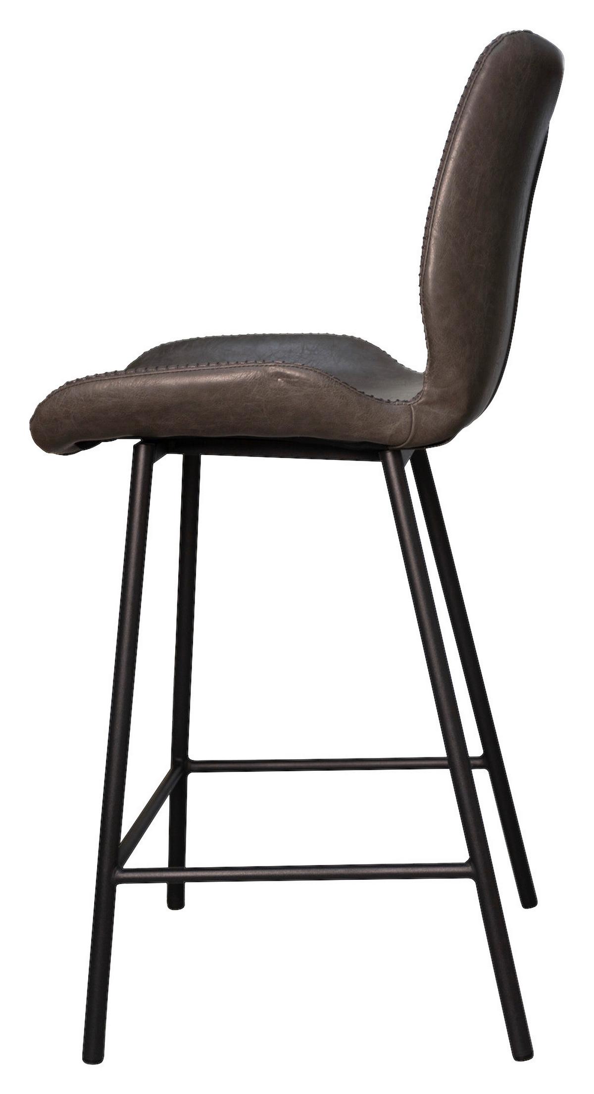 Barhocker-Set Barron 2er-Set ca. 47x99 cm Anthrazit - Anthrazit/Schwarz, KONVENTIONELL, Kunststoff/Textil (47/99/40cm) - MID.YOU