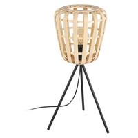 Tischleuchte 390154*montezuelo - Schwarz/Naturfarben, Natur, Holz/Metall (24/59cm) - Eglo