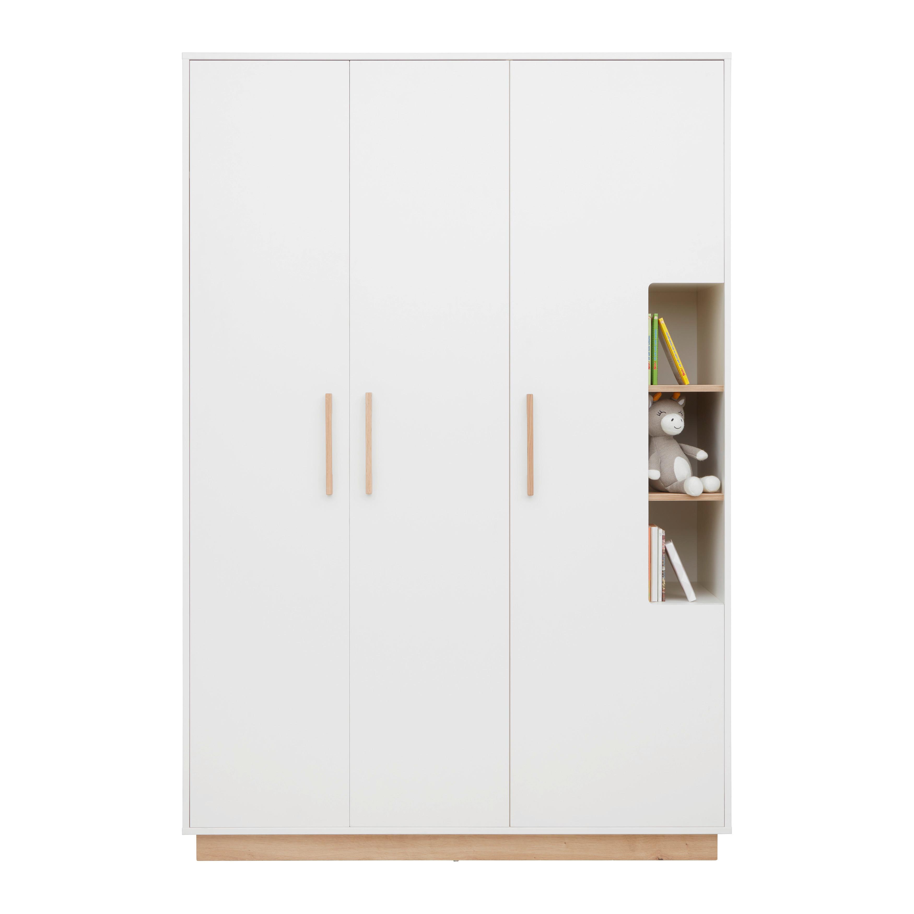 armoire Weiss/Eiche ca. 131x194x55cm - Weiss/Eiche Artisan, Konventionell, Holz/Holzwerkstoff (131/194/55cm) - Roba