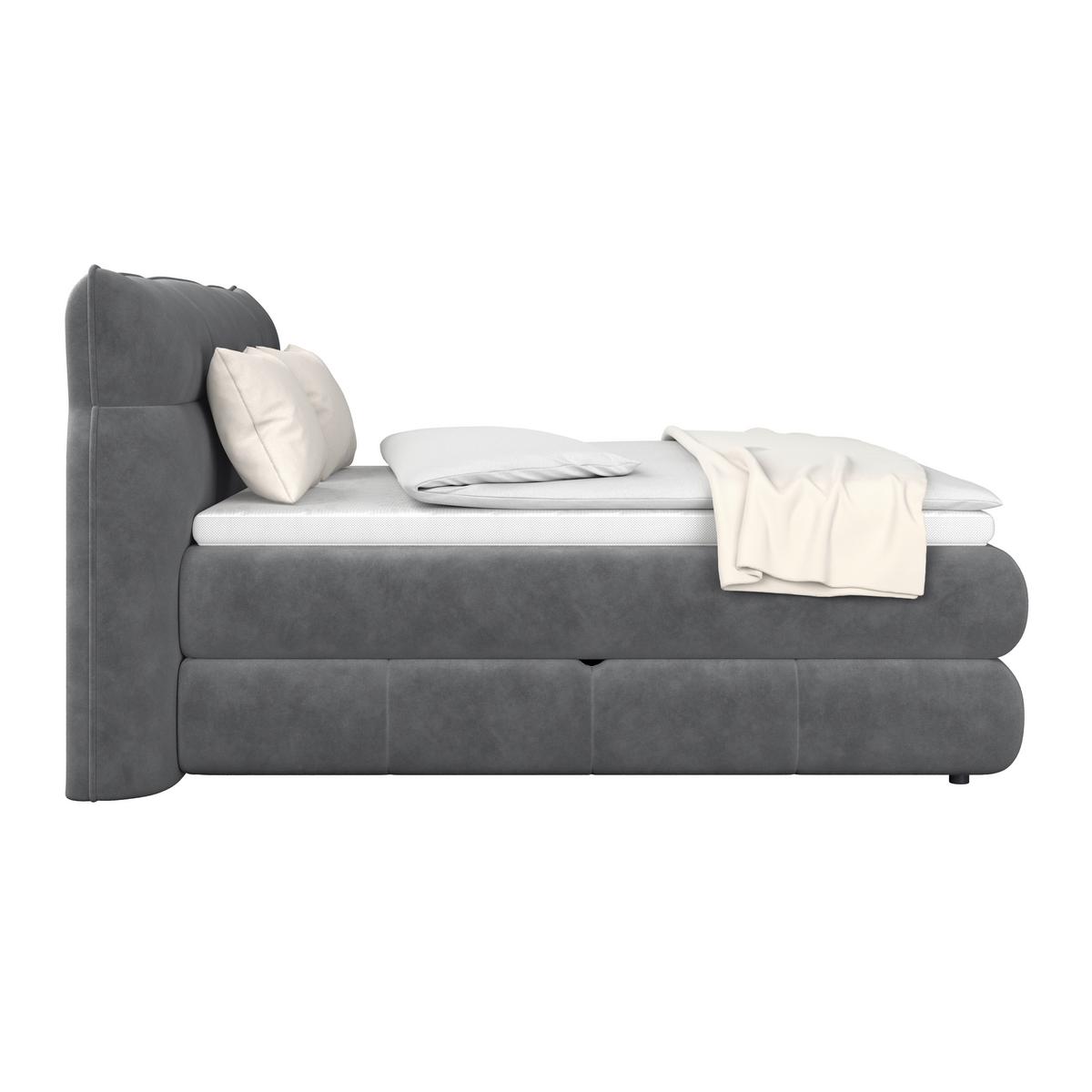 Boxspring Krevet Carmelo - crna/antracit, Trend, tekstil/plastika (160/200cm) - Premium Living