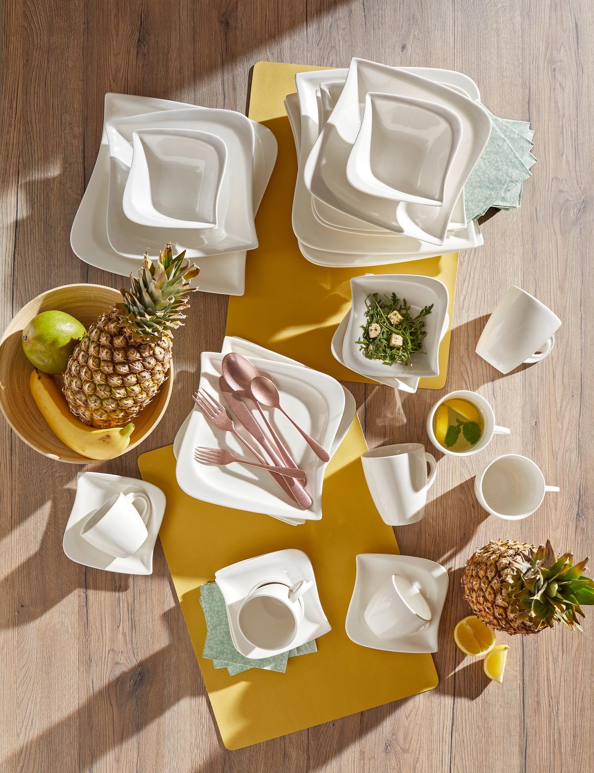 SERWIS OBIADOWO-ŚNIADANIOWY LA MUSICA - biały, Konventionell, ceramika - Novel