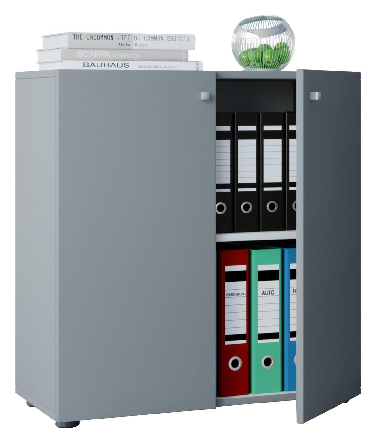 Aktenschrank Vandol Mini ca. 70x70x39 cm Grau - Grau, Basics, Holzwerkstoff (70/74/39cm) - MID.YOU
