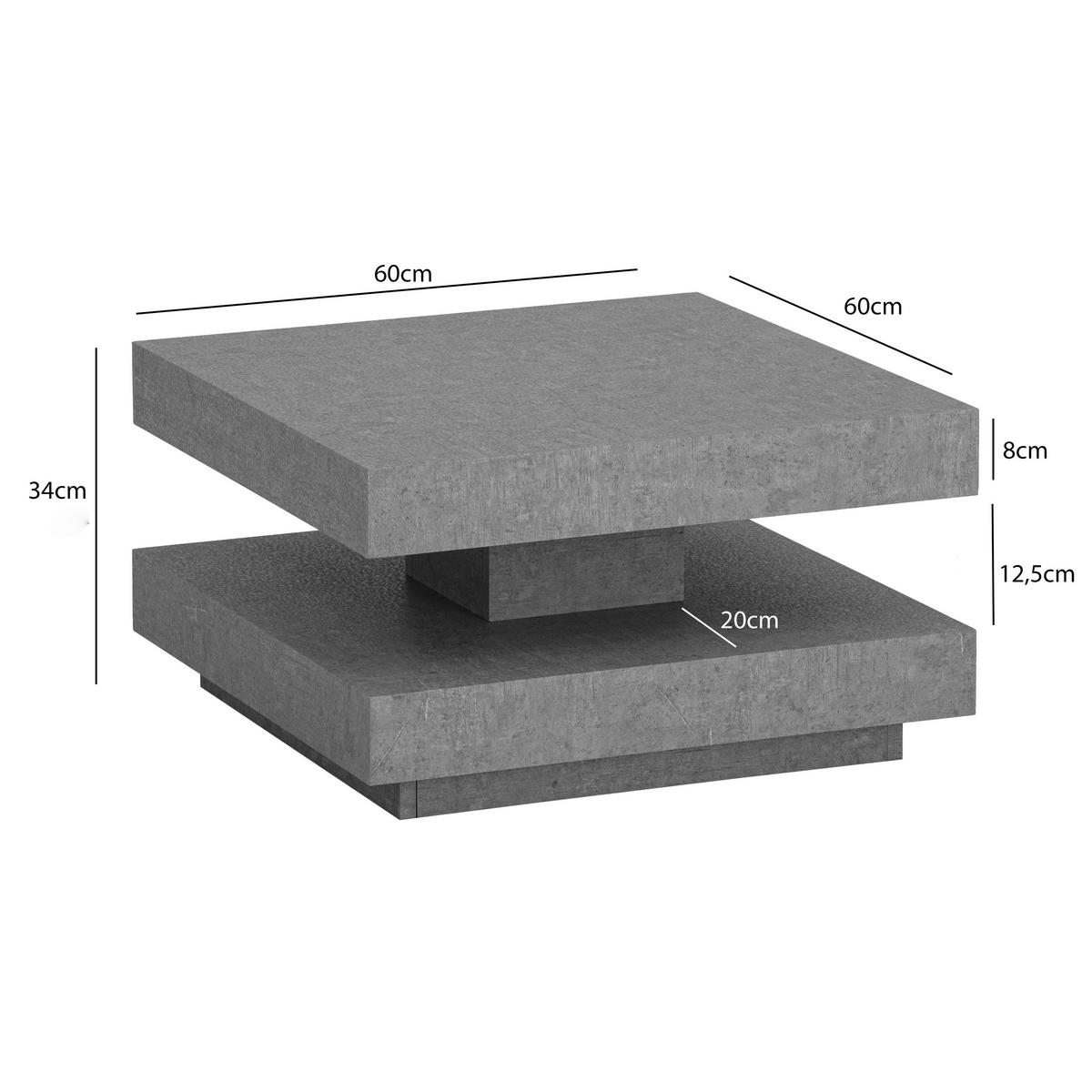 COUCHTISCH WL6.922 - Grau, Design, Holzwerkstoff (60/60/34cm) - Livetastic
