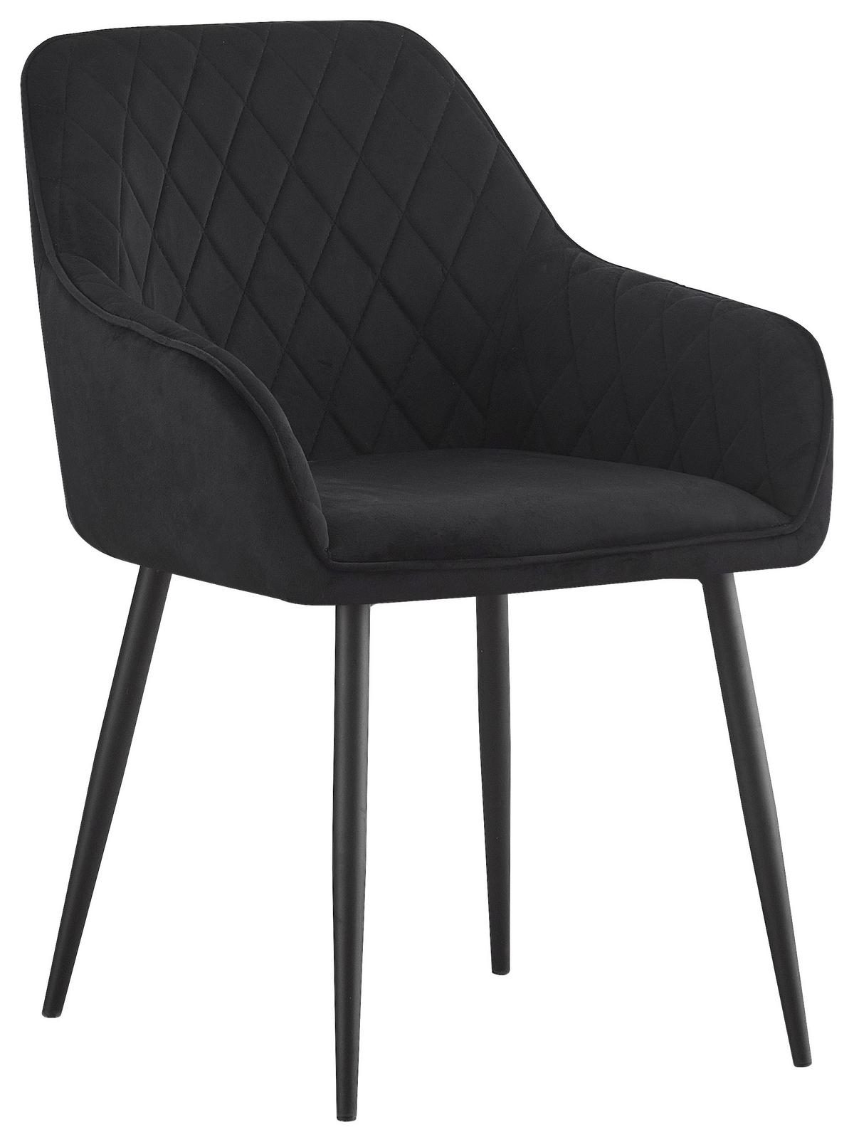 ZESTAW KRZESEŁ Z PODŁOKIETNIK. STU - czarny, Design, metal/tkanina (56/82,5/61,5cm) - Novel