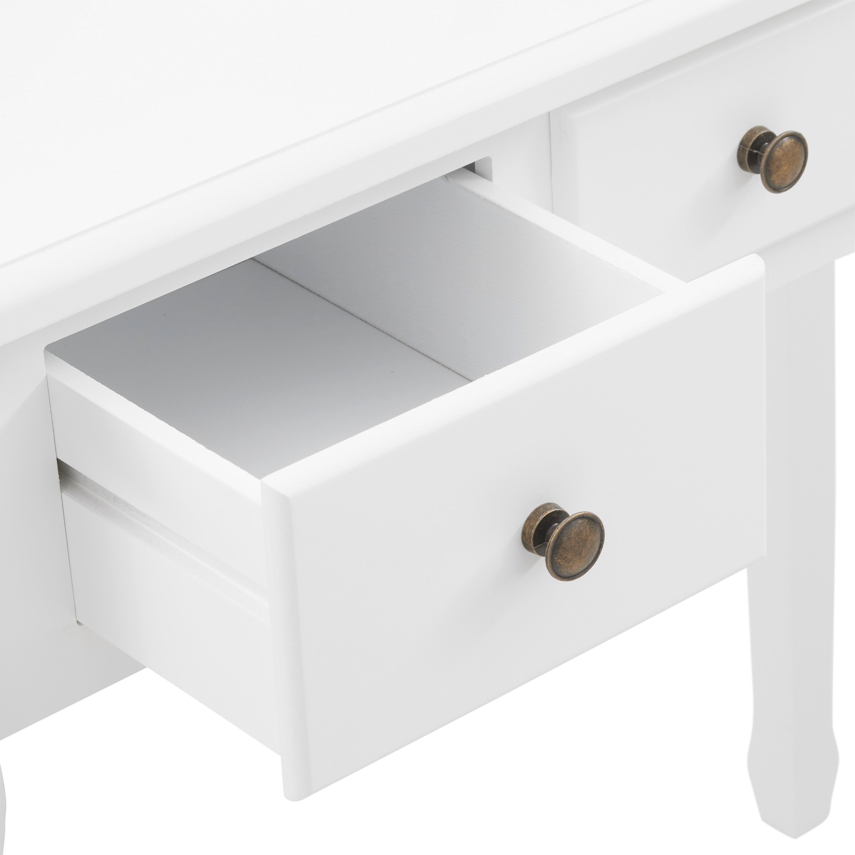 SMINKBORD SARA II - vit/bronsfärgad, Romantik / Lanthus, metall/trämaterial (80/130/40cm) - Mömax